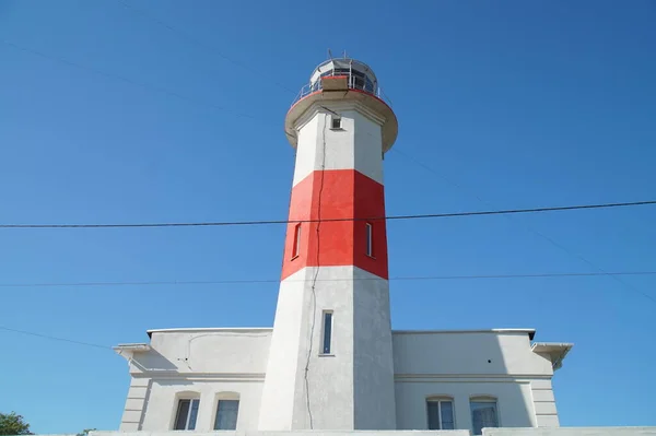 Phare Inférieur Sur Flèche Berdyansk Lointaine — Photo