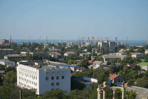 Vista Panorámica Ciudad Berdyansk Desde Arriba — Foto de Stock