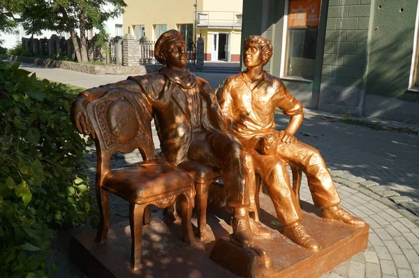 Berdyansk Zaporizhzhya Region Ukraine Bronze Sculpture Children Lieutenant Schmidt — Stock Photo, Image