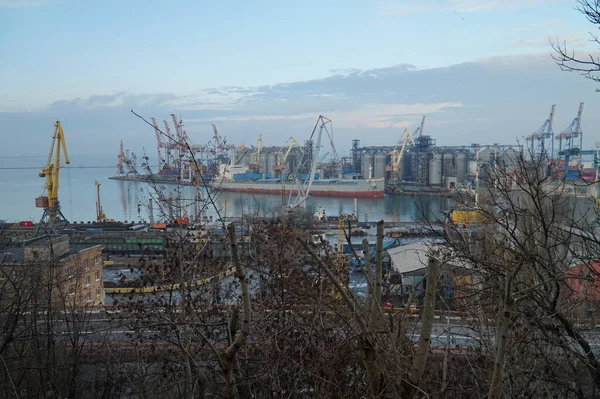 Vista Porto Odessa Partir Convés Observação Parque Shevchenko — Fotografia de Stock