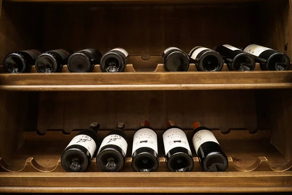 Stand Para Escolher Vinho Dos Restaurantes Odessa — Fotografia de Stock
