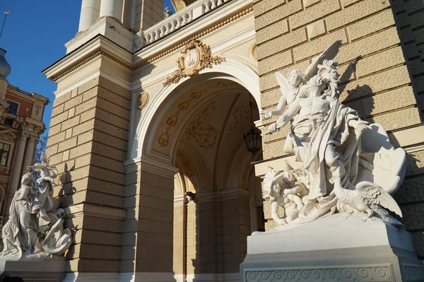 Décorations Sur Façade Opéra Odessa — Photo