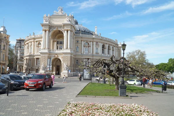 Vue Extérieure Par Une Journée Ensoleillée Opéra Odessa Théâtre Ballet — Photo