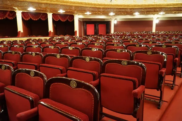 Wnętrze Audytorium Teatru Opery Baletu Odessie — Zdjęcie stockowe