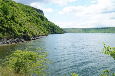 Dinyester rezervuarının kıyısındaki Bakota 'daki kumsal..