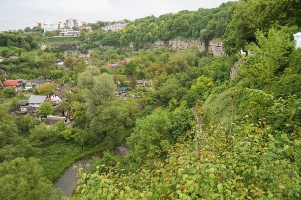 Canyon Van Rivier Smotrych Stad Kamyanets Podolsk — Stockfoto