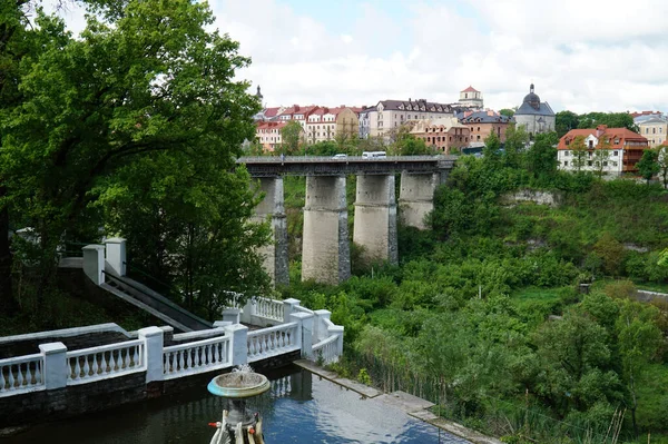 Novoplanovy Brug Canyon Van Rivier Smotrych Stad Kamenets Podolsky — Stockfoto