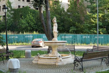 Kiev 'deki Radomanov Enstitüsü' nün önündeki çeşme.