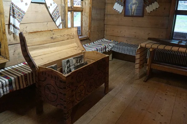 Etnopark Hutsul Život Rekonstrukce Století Staré Dřevěné Domy Řemeslné Dílny — Stock fotografie