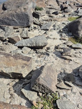 Nehir kıyısında güzel granit taşlar