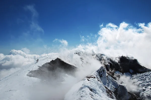 Les touristes vont au cratère du volcan Avachinsky Sopka — Photo