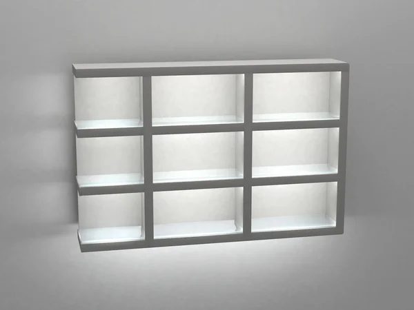 Shelf with lighting, 3d — Stock Photo, Image