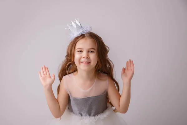 Schattig Klein Meisje Poseren Prinses Kostuum — Stockfoto