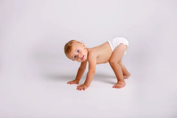 Baby Girl Diaper White Background — Stock Photo, Image