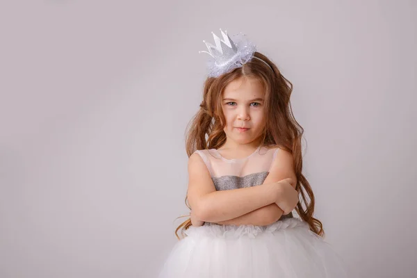 Schattig Klein Meisje Poseren Prinses Kostuum — Stockfoto