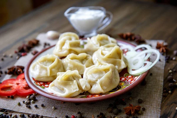 Pierogi Domowe Mięsem — Zdjęcie stockowe