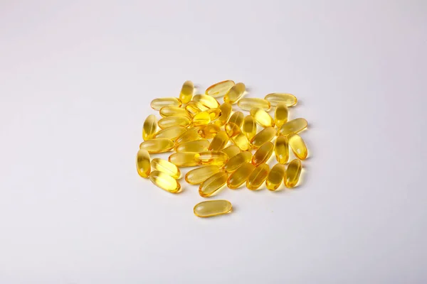 Many Omega Capsules Isolated White Background — Stock Photo, Image