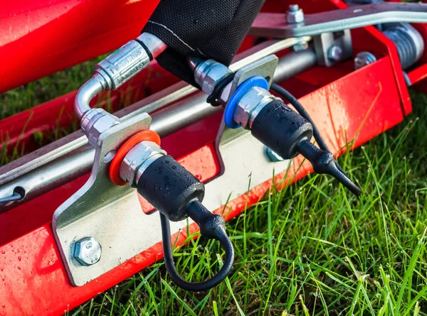 Hydraulics Hhose Inlets Plugs Black Caps Found Farm Equipment — Stock Photo, Image