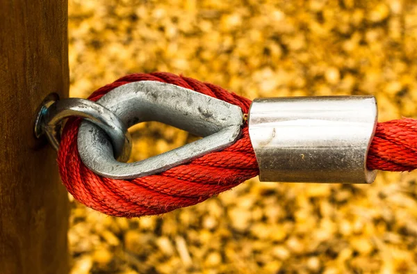 New Red Rope Link Holder Found Childerns Playground — Stock Photo, Image