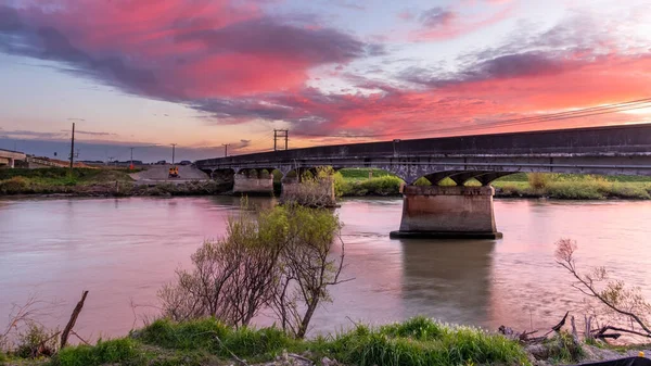 Фокстон Хоровенуа Новая Зеландия 2020 Old Manawatu Bridge Standing Firm — стоковое фото