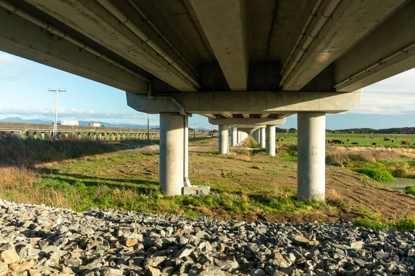 Foxton Horowhenua Nieuw Zeeland 2020 Kijkend Onder Nieuwe Brug Met — Stockfoto