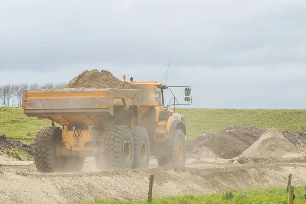 Foxton Horowhenua Nya Zeeland 2017 Grundläggning Roading Konstrueras Med Sand — Stockfoto