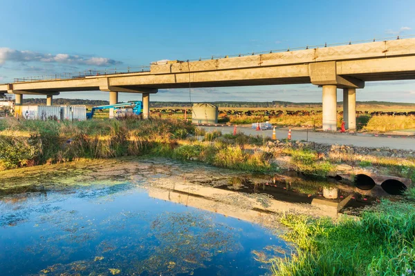 Foxton Horowhenua New Zealand 2019 New Treatle Bridge Halfway Completed — Stock Photo, Image