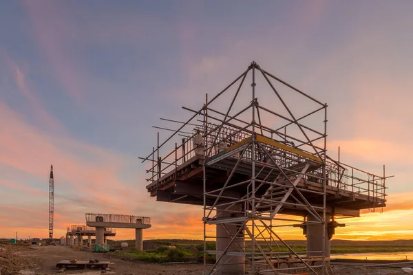 Foxton Horowhenua New Zealand 2018 Foundation Support Section Sunset — Stock Photo, Image