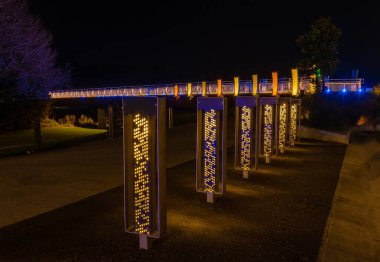 ARA KOTAHI yürüme köprüsü harika gece lambalarıyla.