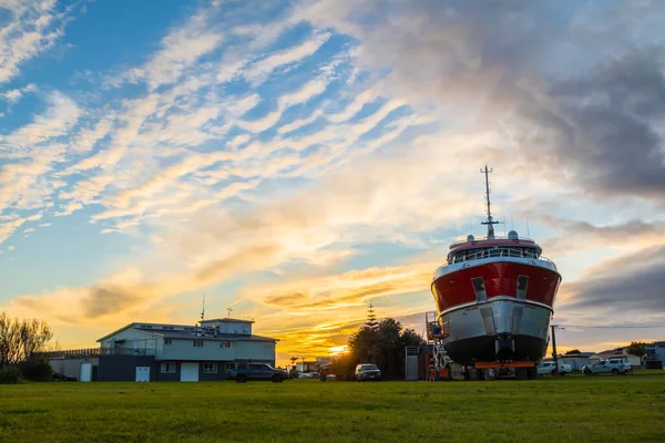 Foxton Beach Horowenua New Zealand 2021 オフショア サーベイ パーク完成時の乾燥地まで — ストック写真