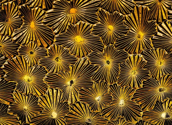 Abstrato Vidro Padrão Com Cor Amarela Brilhante Quente — Fotografia de Stock