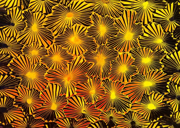 Abstract Pattern Glass Very Bright Colors Orange Yellow — 图库照片