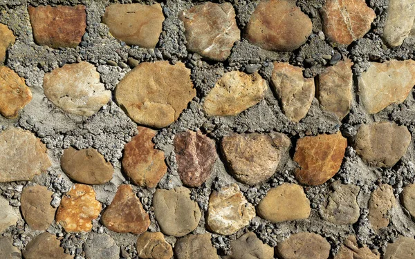 Parede Pedra Colorida Com Cimento Segurando Junto — Fotografia de Stock