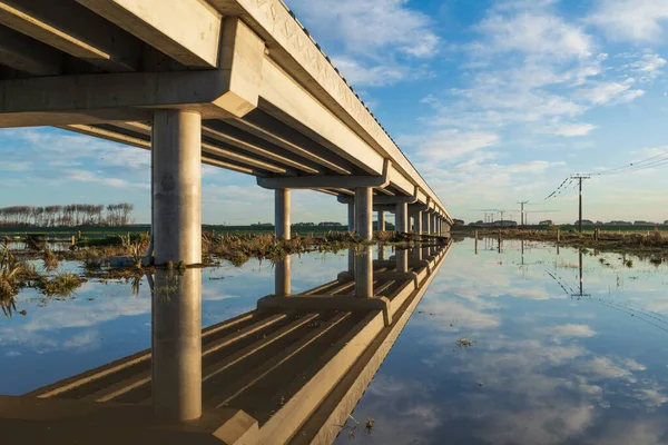 Whirokino Floodway Bridge Stare Dritto Frim Dopo Alluvione Stato Messo — Foto Stock