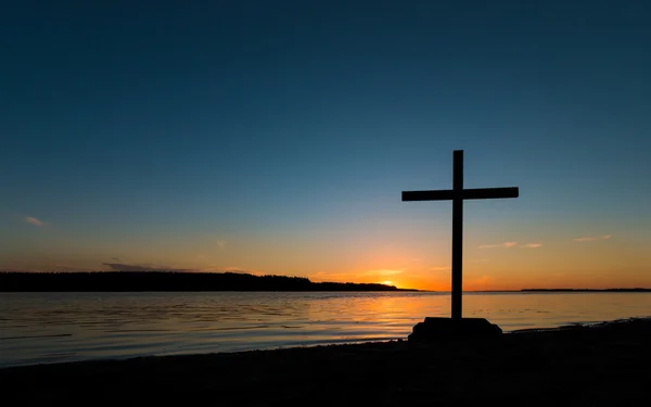 Shoreline Cross Tramonto — Foto Stock