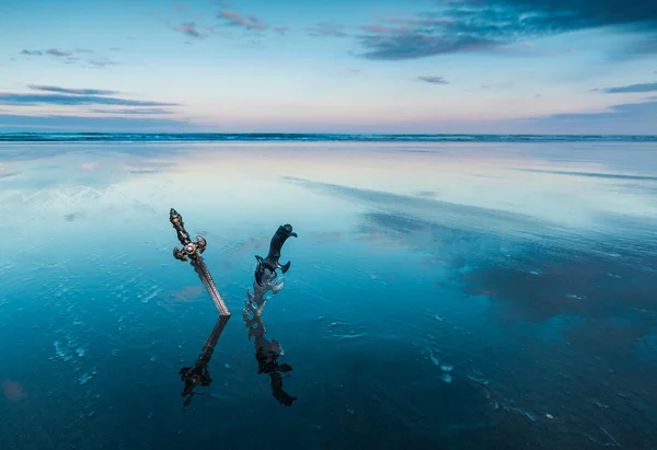 Miecz idealna sztylet Beach — Zdjęcie stockowe