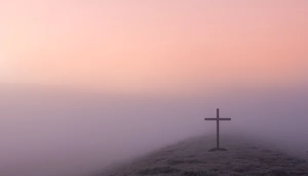 Nebelkreuz — Stockfoto