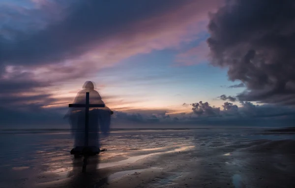 Tempestade cruz Jesus — Fotografia de Stock