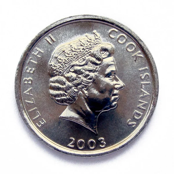 Islas Cook Moneda Céntimo 2003 Año Moneda Muestra Retrato Reina — Foto de Stock