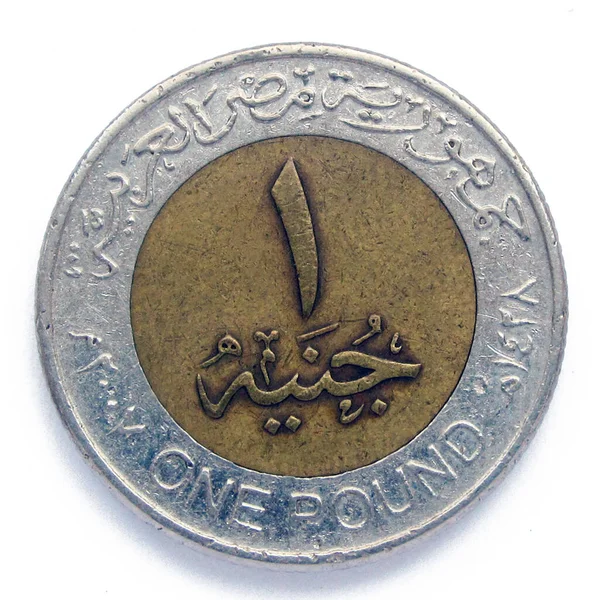 Egyptská Libra Mince 2007 Rok Mince Ukazuje Hodnotu Libra — Stock fotografie