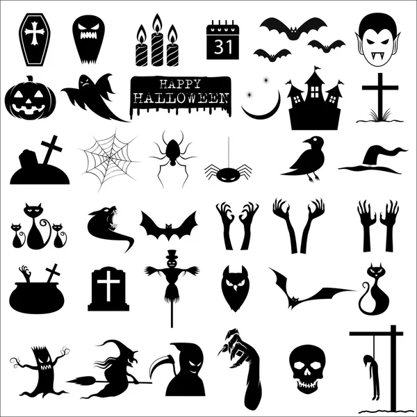 36 iconos de Halloween — Vector de stock