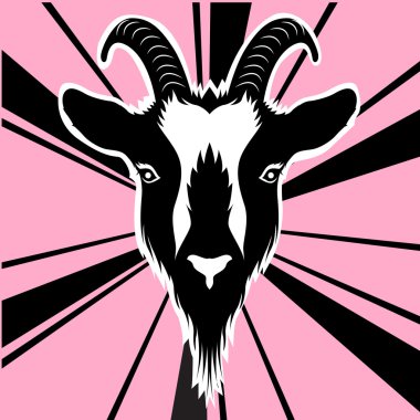 goat 's face  vector silhouette  clipart