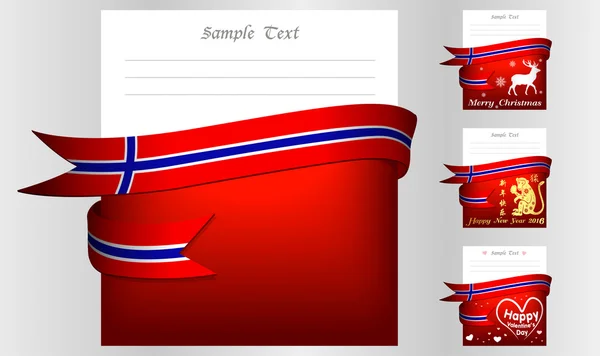 Tarjeta de felicitación de Noruega en los 3 grandes festivales — Vector de stock