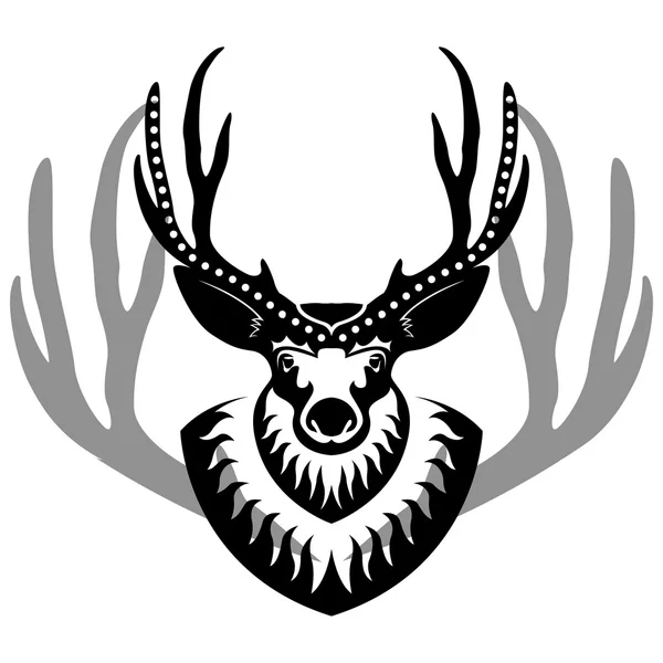 Cabeza de ciervo decurada aislada — Archivo Imágenes Vectoriales