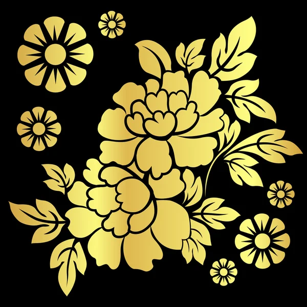 Gouden bloemen vector — Stockvector