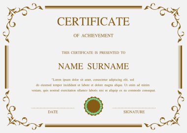 Vektör sertifika şablonu