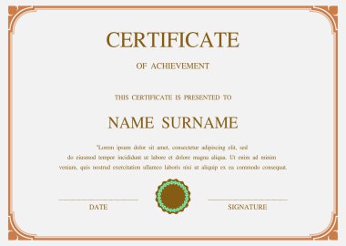 Vektör sertifika şablonu