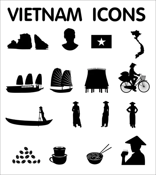 Vietnam vector iconos — Archivo Imágenes Vectoriales