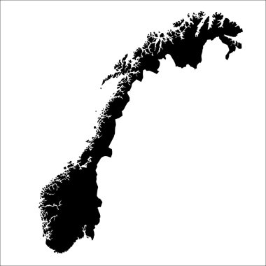  Norveç Haritası vektör