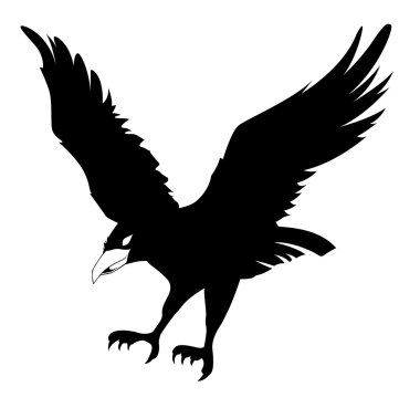 karga siluet beyaz arka plan üzerinde